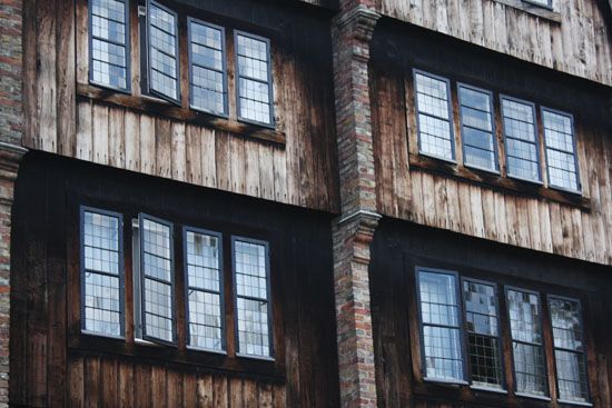 Holzhäuser in Brügge