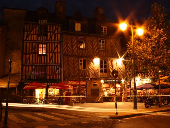 Rennes - Altstadt bei Nacht
