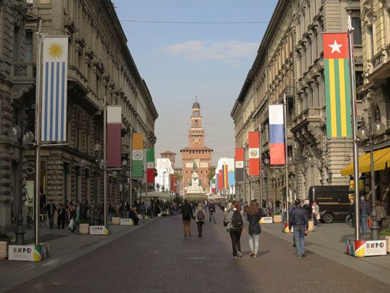 Blick zum Castello Sforzesco