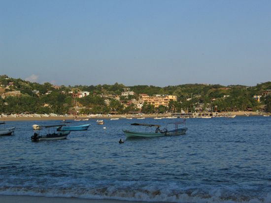 Puerto Ángel: Blick vom Playa del Panteón