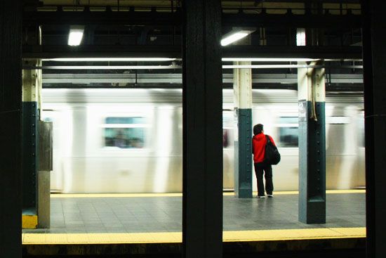 Warten in der Subway