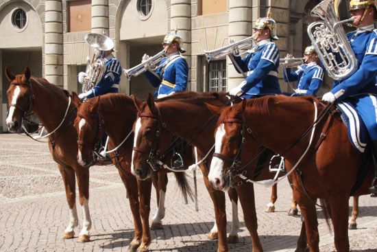 Wachwechsel beim Stockholmer Schloss