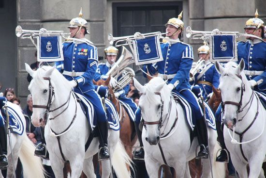 Wachwechsel beim Stockholmer Schloss