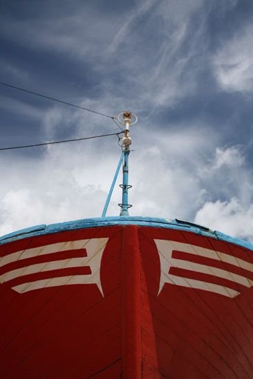 Schiff auf einem Platz in Puerto de Tazacorte