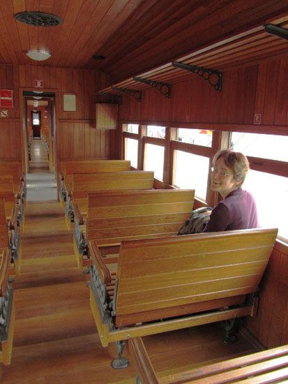 Holzklasse im Zug von Ouro Preto nach Mariana