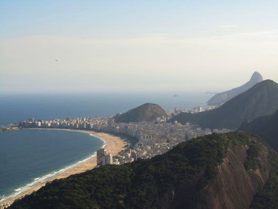 Blick vom Zuckerhut zur Copacabana