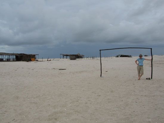 Einsames Fußballtor in Caburé