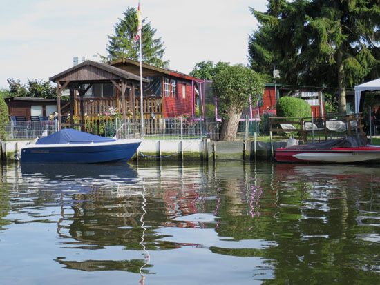 Gartenhäuschen auf Trave-Insel