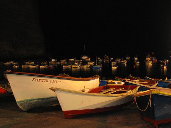 Valle Gran Rey - Vueltas Hafen bei Nacht