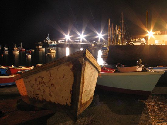 Valle Gran Rey - Vueltas Hafen bei Nacht