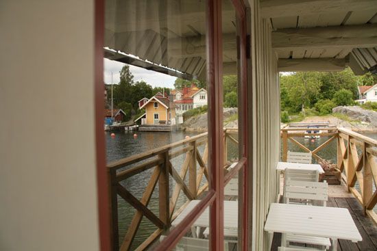 Cafe am Nordhafen von Vaxholm