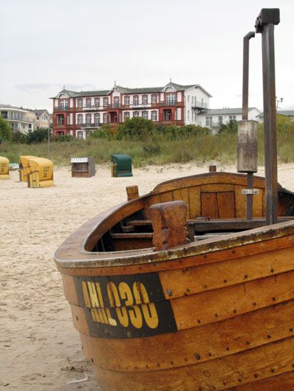 Boot am Strand von Ahlbeck